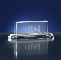 rectangle crystal business card holder with custom engraving