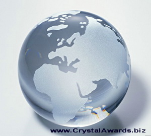 Globo de cristal óptico, óptica de cristal global, cristal mapa do mundo, globo de vidro óptico.