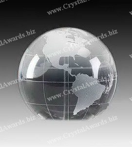Globe de cristal optique à fond plat, pour le rendre permanent parfaitement. Nous pouvons faire le globe avec Meridian et Parallèle ou sans eux.