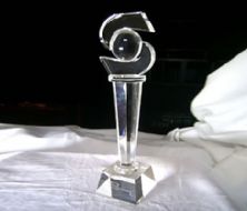 optical crystal trophy award