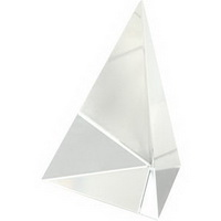 Three sided crystal pyramid supplied in a satin lined box