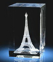 3d laser crystal eiffel tower memento
