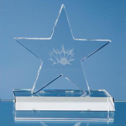 Personalizada Premio Estrella de Cristal óptico simple pero muy elegante, las 5 estrellas en punta son un reconocimiento ideal, el logro o el regalo de incentivo