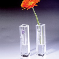 Cristal óptico K9 florero, jarrón de porcelana de cristal, un jarrón de cristal óptico de flor, florero de cristal, grabado en florero de cristal, cristal flowervase.