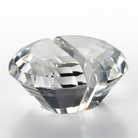 Gesneden diamantkristal voor visitekaartjes, vlakke bodem diamantkristal voor visitekaartjes, in blokjes gesneden diamantkristal houder voor visitekaartjes.