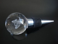 3d laser round crystal sphere wine stopper