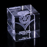 3d laser cubic crystal paper weight