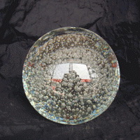 Kristal luchtbel bol, blanco kristallen luchtbel bal, optische glazen luchtbel bol, optisch glas luchtbel bal, transparant kristal luchtbel bal, kunnen we een platte facet aan de onderkant.