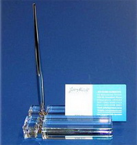 crystal business card holder with pen holder