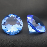 Azul cristal de diamante pisapapeles, azules y cristalinas regalos de diamantes, diamantes de cristal azul pisapapeles, podemos grabado logotipo de la empresa o la imagen personalizada en el diamante.