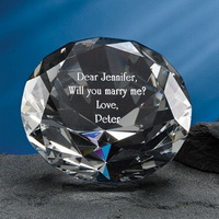 laser engraved crystal diamond paperweight