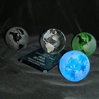 colored crystal globe paperweight