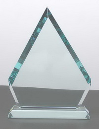 Prix de verre d'entreprise, octroi de reconnaissance des employés, le pic d'attribution cadre en verre, une plaque de verre Summit Award, le jade pyramide de verre plaque trophée, jade prix trophée en verre, plaque en cristal de jade, la plaque de verre recyclé.