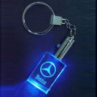 3d laser crystal keychain with led lighting