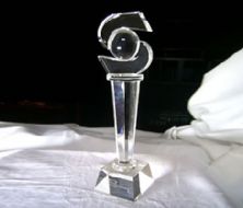 crystal trophy award