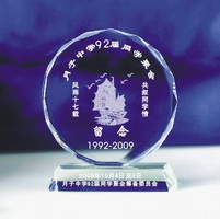 diamond edged crystal award plaque