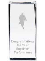 3d laser engraved crystal rugby award