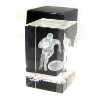 crystal rugby paperweight 3d laser engraving