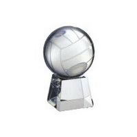 Fermacarte in cristallo ottico volley, pallavolo premio ottica cristallo, vetro ottico pallavolo premio trofeo, bianco cristallo pallavolo fermacarte, siamo in grado di incidere logo personalizzato o immagine nella base.