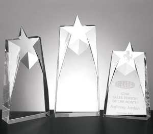 Star kristallen trofee award, ster glazen presse-papiers, 3d laser gegraveerd kristal ster, ster kristallen trofee. Gepersonaliseerde ontwerp kan worden gegraveerd in de prijs. 